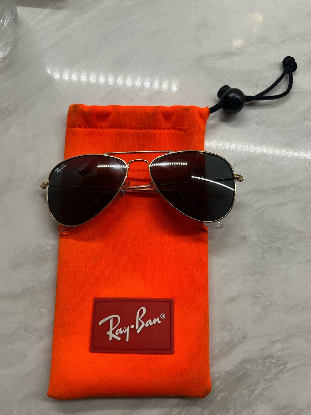Ray-Ban Kids Aviator Sunglasses in Gold with Brown Lenses - Picture 2 of 15